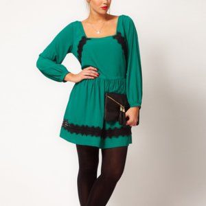 ASOS CURVE Skater Dress with Lace Trim 22